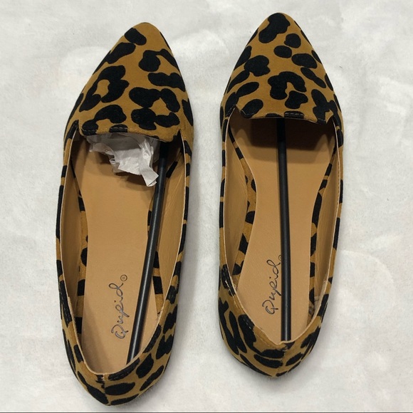 Qupid 6 NWOT leopard cheetah Point toe flats - Picture 8 of 10
